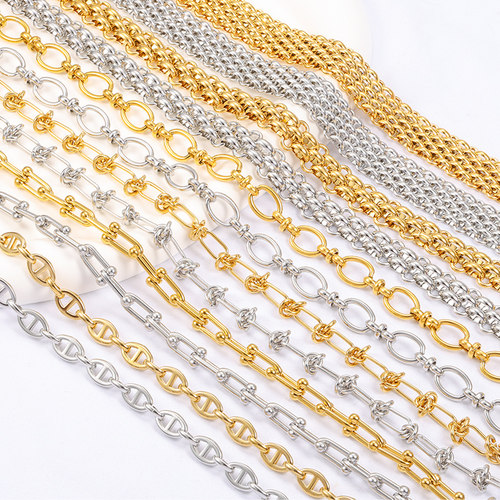 钛钢饰品链条18k金手工链