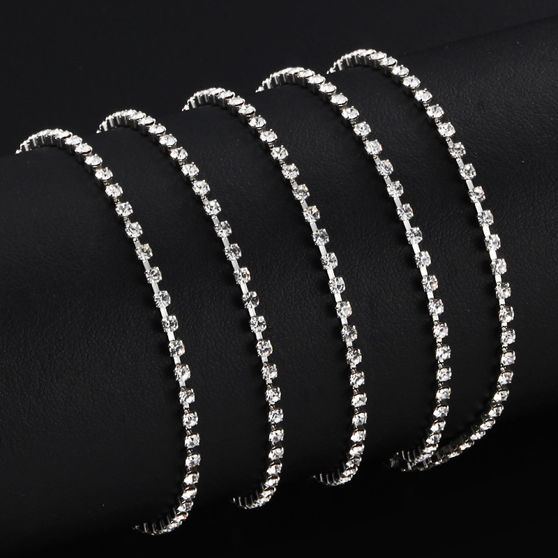 티타늄 강철 스파 스 다이아몬드 체인 2MM 쥬얼리 체인 DIY 목걸이 팔찌 스웨터 체인 의류 체인 비 페이딩 패션 매칭 체인
