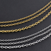 钛钢圆O十字链饰品diy项链手链配链18k包金链子时尚 简约服饰链条