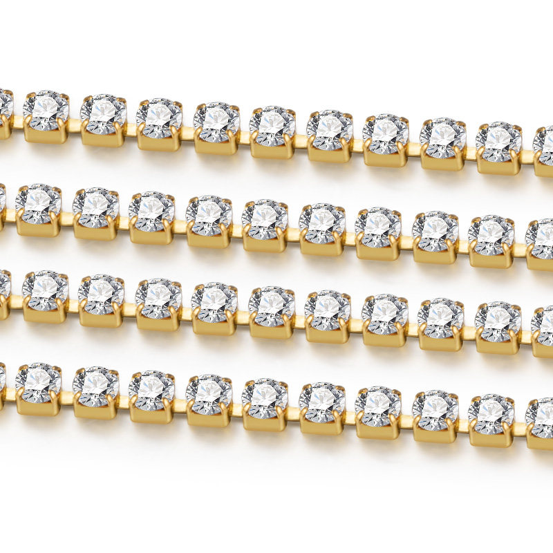 티타늄 강철 3MM 밀도 다이아몬드 체인 DIY 목걸이 팔찌 18 K 골드 다이아몬드 클로 체인 패션 부티크 체인 여성 쇄골 체인