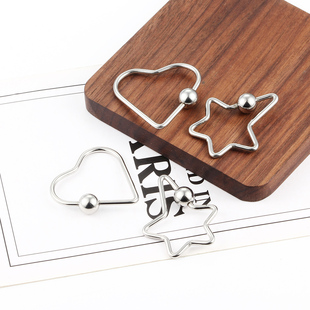 钛钢心形圆珠螺旋扣手工项链手链时尚星形连接扣特色个性潮人配饰