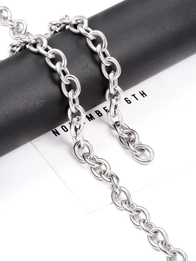 TITANIUM STEEL BRIGHTENED OVAL CROSS CHAIN 12MM LARGE THICK CHAIN DIY NECKLACE BRACELET HIP HOP DOMINEERING FASHION CHAIN ACCESSORIES