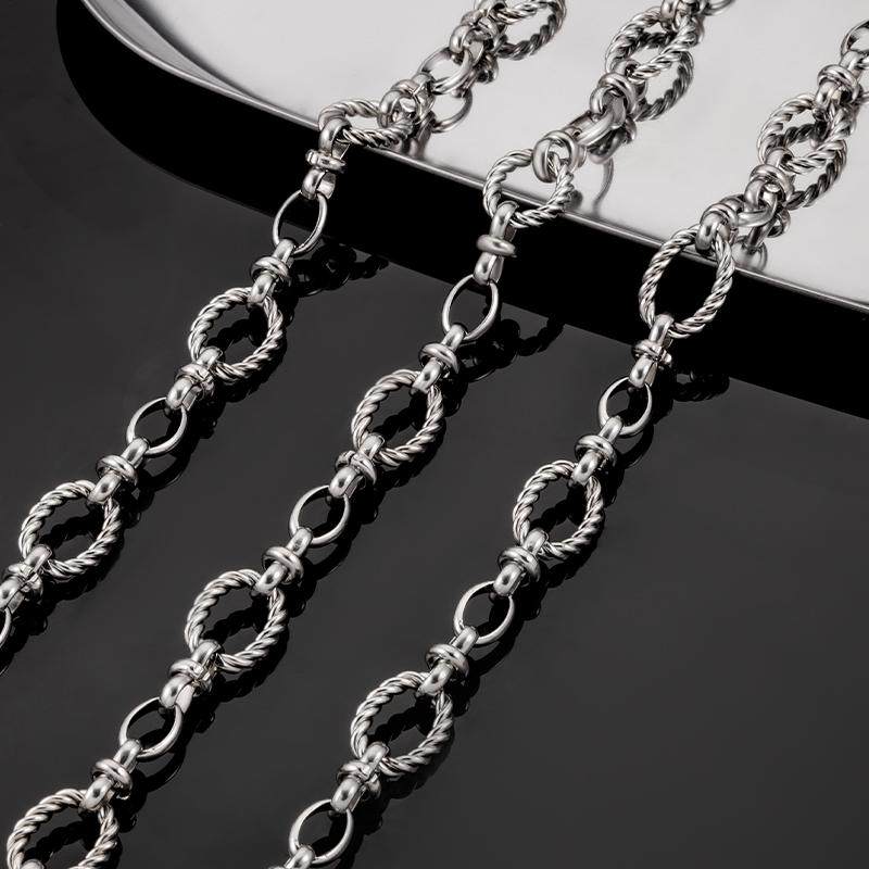 新款钛钢麻花手工椭圆夹扣链饰品链条diy项链手链时尚搭配链材料,饰品/流行首饰/时尚饰品新,链条,淘宝优惠券,粉丝福利购,淘宝优惠卷
