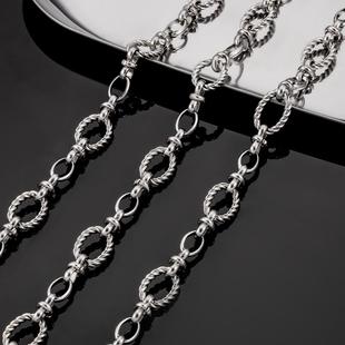 新款 搭配链材料 钛钢麻花手工椭圆夹扣链饰品链条diy项链手链时尚