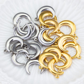 钛钢项链月亮坠子金色时尚 保色吊坠diy项链手链饰品男女项链配件