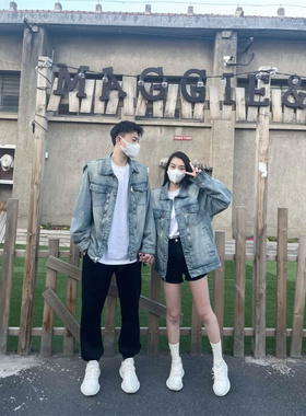 NANJUN LANE 美式水洗牛仔夹克男女ins潮牌小众垫肩设计百搭外套