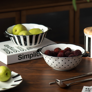 派一摩登家陶瓷双耳汤碗大号家用盛汤大碗简约水果点心盘2025新款