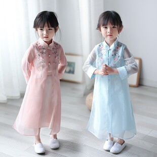 女童汉服夏季唐装小女孩中式长袍裙