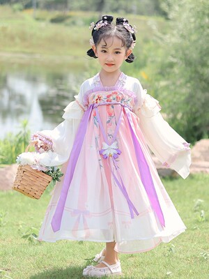 佐木林森  花颜 女童汉服手工高货连衣裙