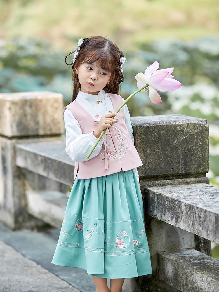 汉服女童春秋小女孩中国风套装裙超仙唐装复古童装古装儿童女