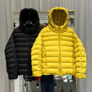 90白鸭绒龟背排骨羽绒服女短款连帽2025冬新款巨好看保暖泡芙外套