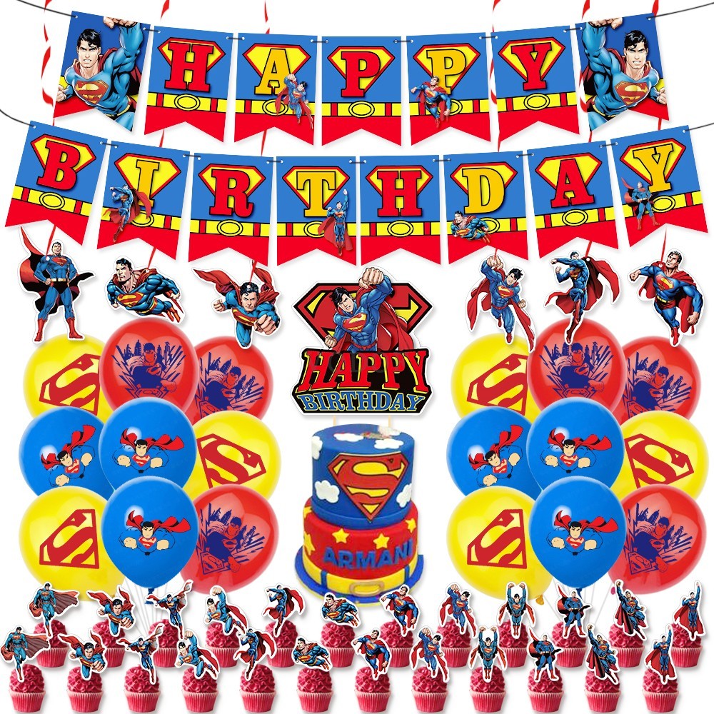 红色超人英雄儿童卡通气球装饰
