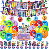 inside 头脑特工队儿童生日派对装 饰套装 out拉旗蛋糕大小插牌气球