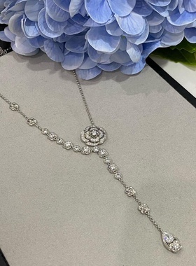 纯银山茶花项链高级感