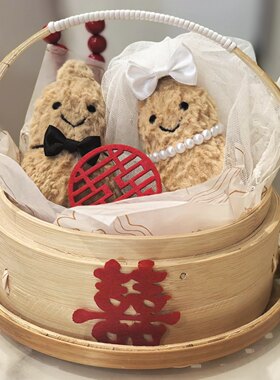 [仅衣服]jellycat趣味花生企鹅婚纱娃衣结婚压床娃娃婚礼伴手礼