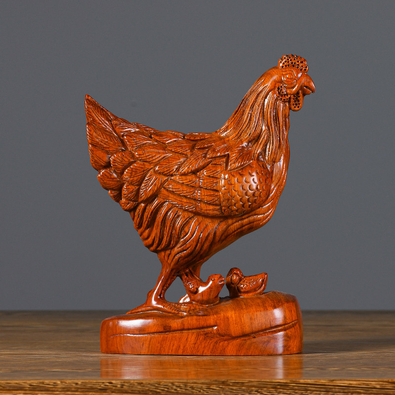 花梨木雕母鸡摆件动物雕刻十二生肖鸡家居客厅店铺装饰实木工艺品,家居饰品,木雕,淘宝优惠券,粉丝福利购,淘宝优惠卷
