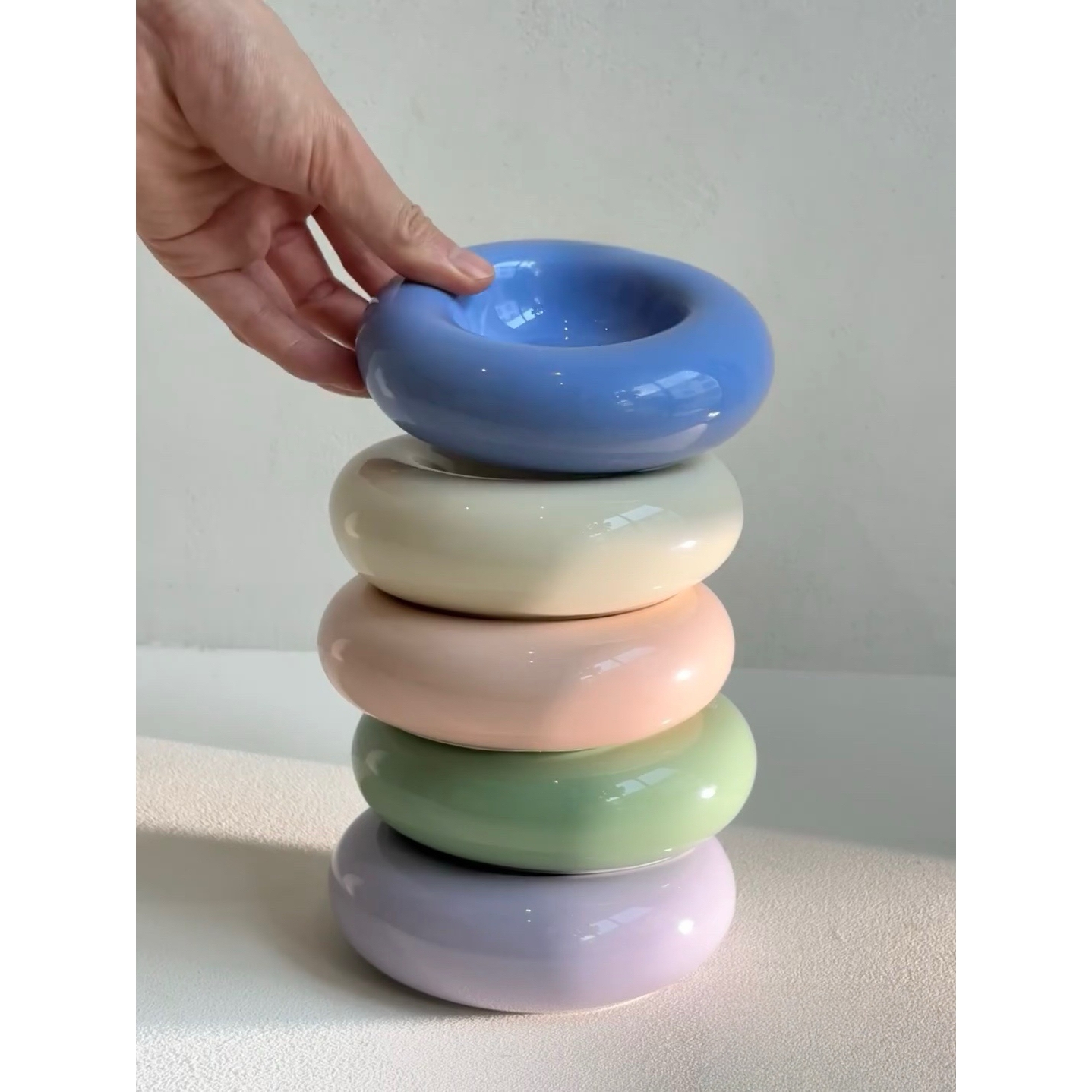 贝果碗罐头陶瓷宠物碗猫碗狗碗猫咪粮食碗甜甜圈食器水碗瓷碗猫