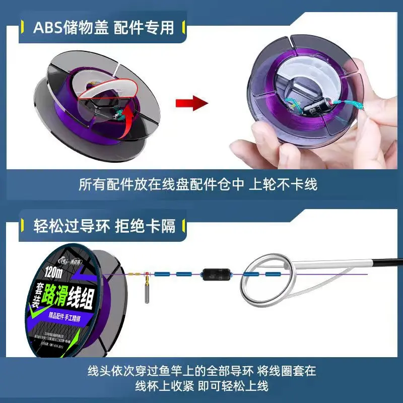 路滑线组套装成品带漂日夜两用矶竿矶钓滑漂远投路滑钓组