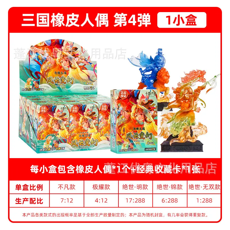 三国橡皮人偶盲盒布关羽曼橡皮檫第四弹玩具蛋仔派对