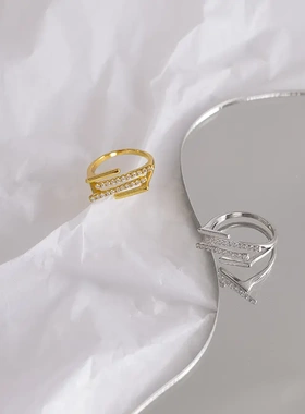 铜镀真金日韩简约星系戒指女小众设计轻奢时尚可调节个性百搭指环