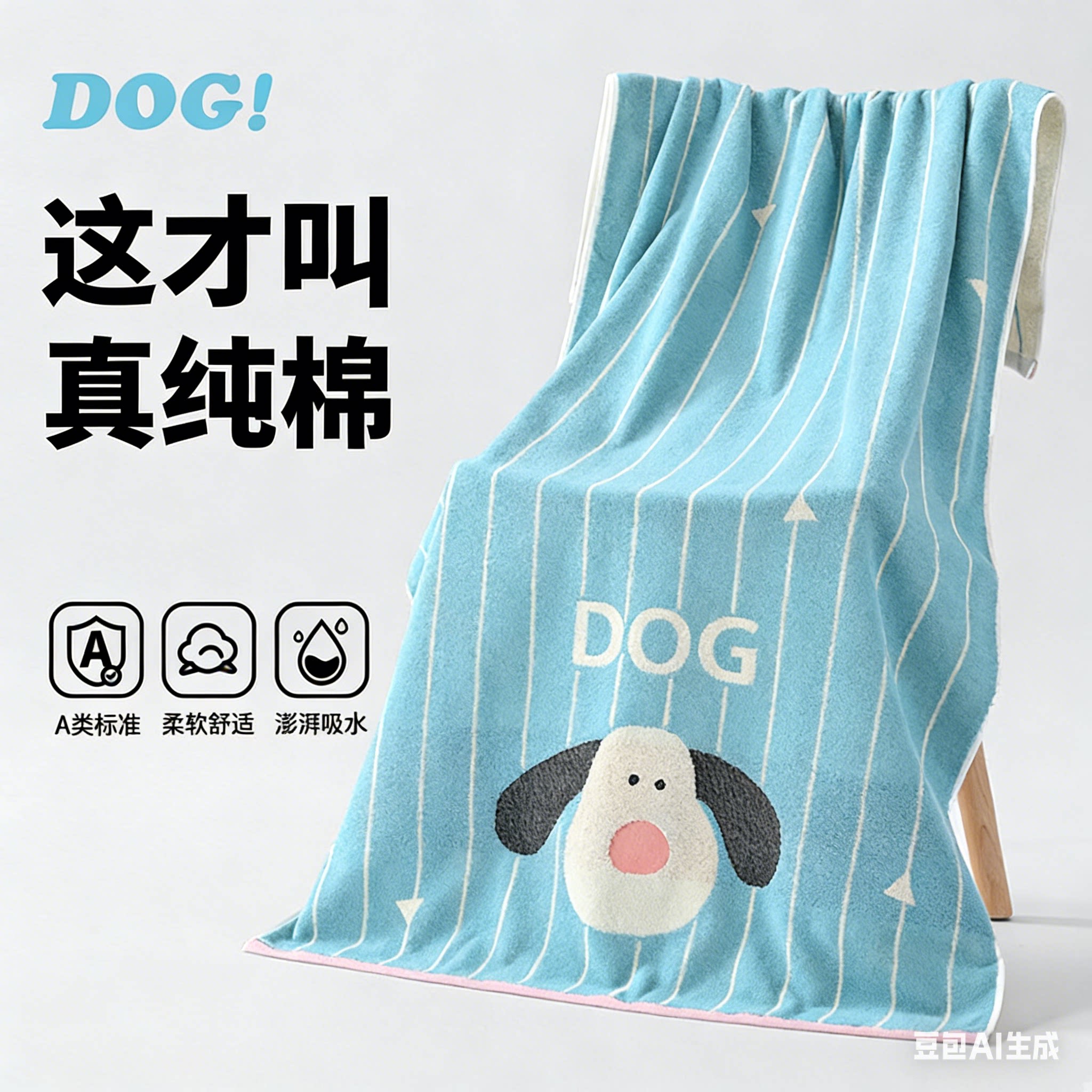 全棉柔软吸水速干卡通加厚浴巾