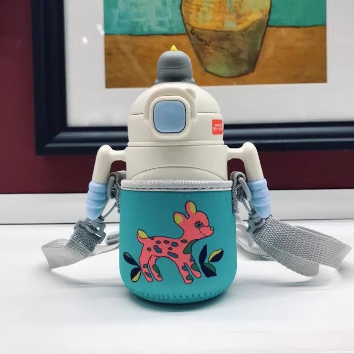 杯套小袋鼠巴布280ml保温杯保护套儿童吸管杯防摔厚杯袋卡通宝宝