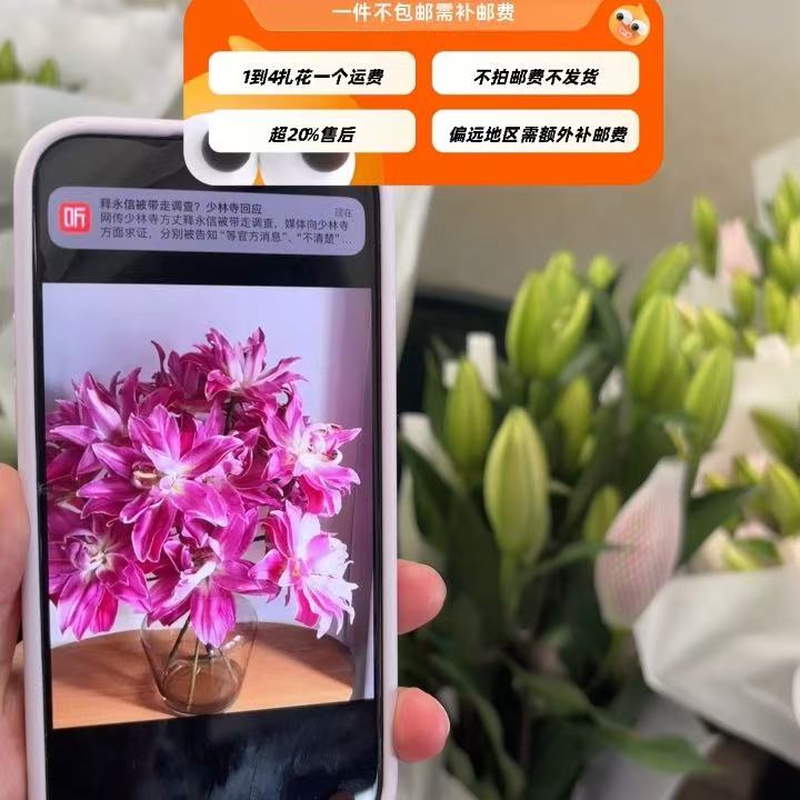 A级多头紫莲花百合5支 重瓣 需要拍邮费
