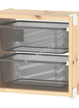 宜家国内代购 舒法特 壁式储物装置 白漆松木/深灰色 34x21x30cm