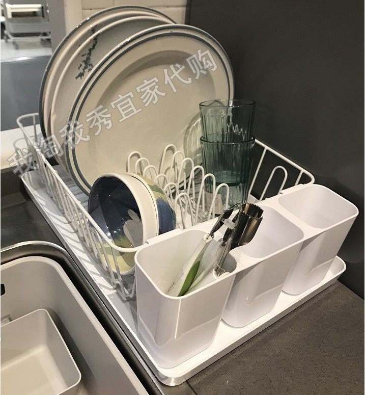 IKEA宜家 瓦瑞拉 餐具滤干架 厨房碗筷沥水篮便捷简约风 国内代购