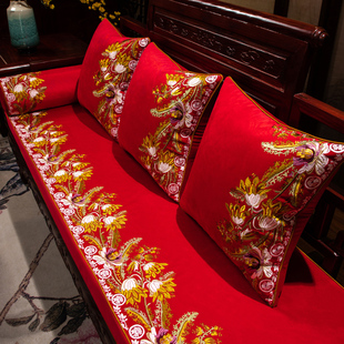 红木沙发坐垫冬季 家具沙发椅子座垫高档防滑罗汉床垫定制 实木中式