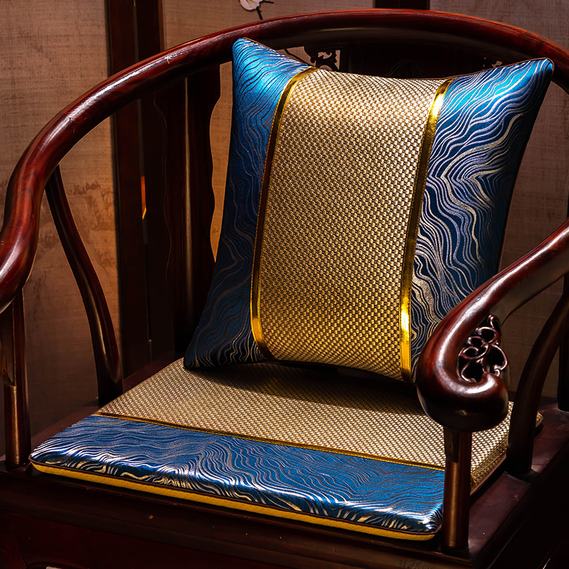 新中式藤席椅子垫夏季红木透气防滑凉席垫餐椅垫夏天实木圈椅坐垫