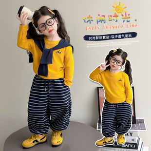 女童韩系穿搭春装套装2026新款儿童卫衣女宝宝春季洋气时髦三件套