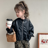夹克上衣 宝宝时髦休闲春季 女童皮衣外套春秋2026新款 儿童洋气春装