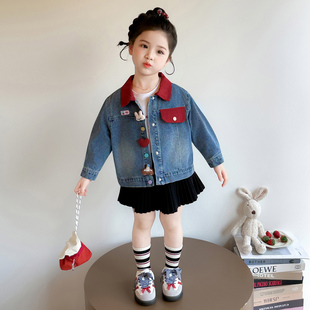 女童春装儿童牛仔外套2026新款宝宝春季薄款牛仔衣超好看洋气时髦