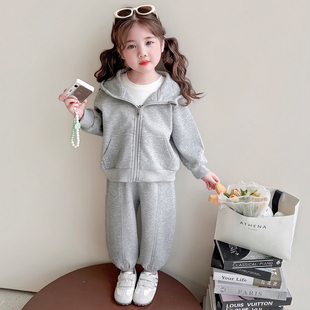 女童外套套装春秋2026新款儿童巨好看运动衣服宝宝休闲春装两件套