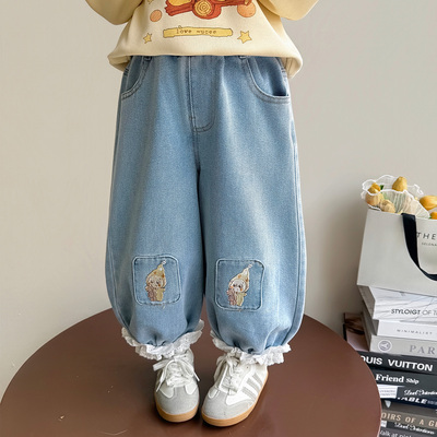 女童牛仔裤春秋2026新款儿童洋气外穿女宝宝春季休闲宽松春装裤子