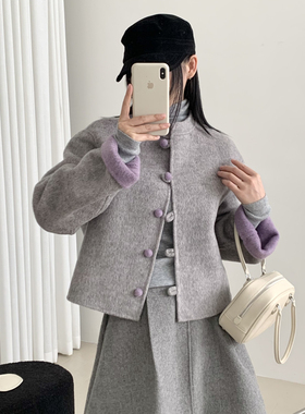 拿铁-好显瘦不挑人拼色工艺加厚羊毛外套(含70绵羊毛)102121BBW25