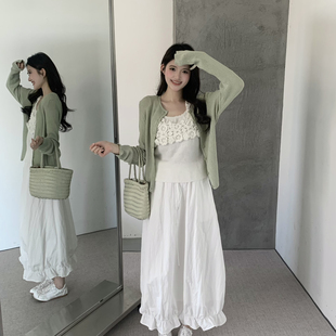 grapestone 葡萄籽-26年早春韩系足料下摆花苞松紧腰半身裙26022