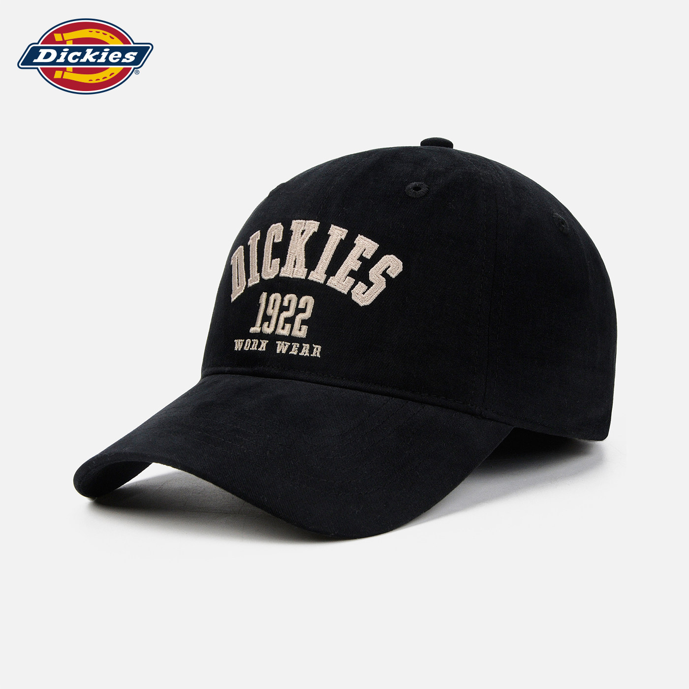 Dickies男士棒球帽2026夏季黑色刺绣鸭舌帽显脸小大头围深色帽子