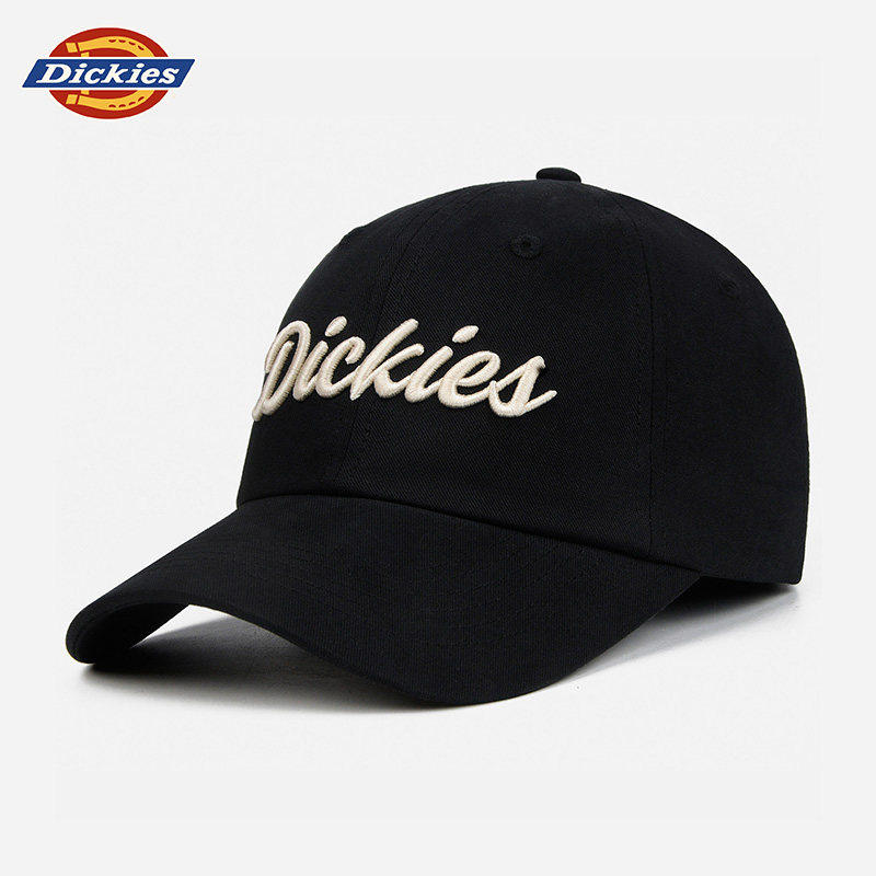 Dickies新款休闲复古棒球帽男女黑色刺绣鸭舌帽显脸小遮阳帽子