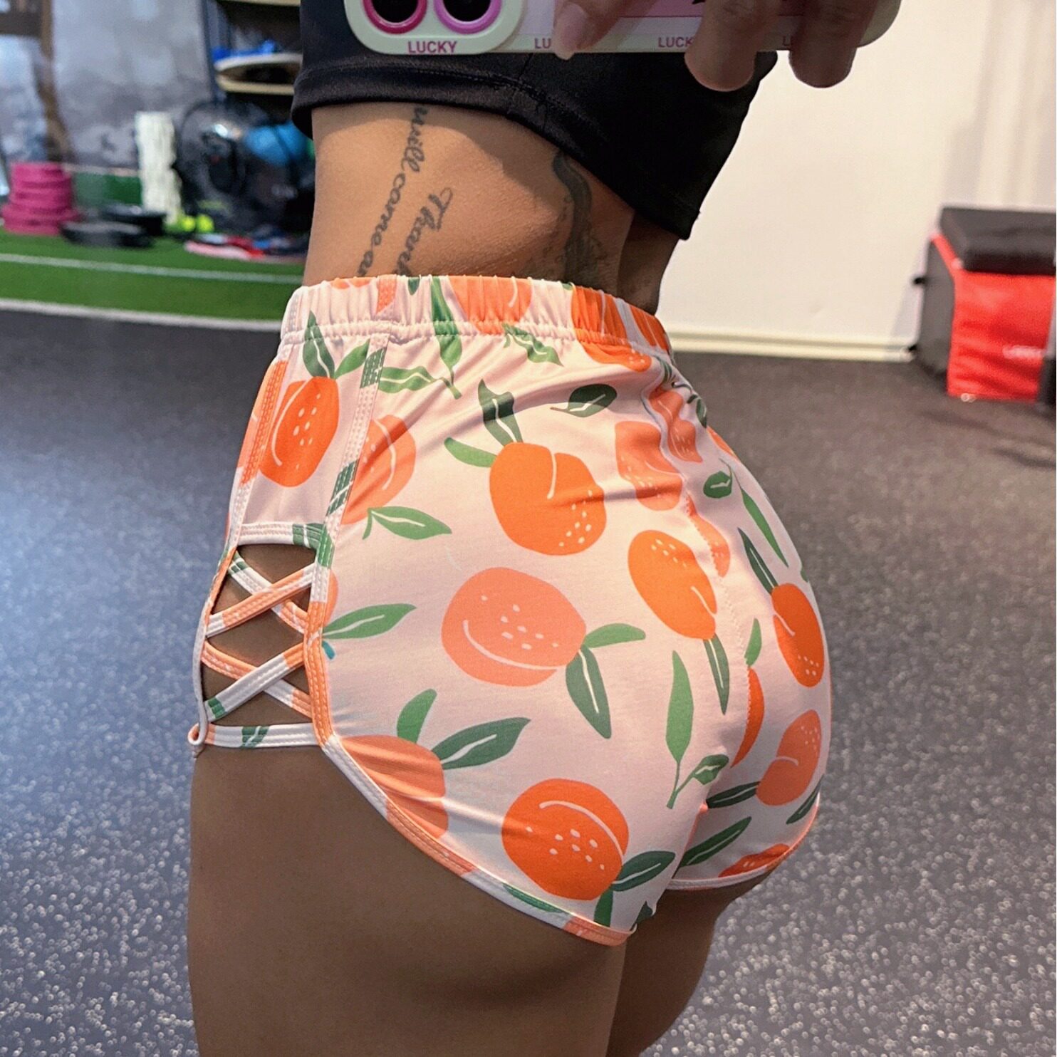 heels穿搭高腰镂空钢管舞短裤女