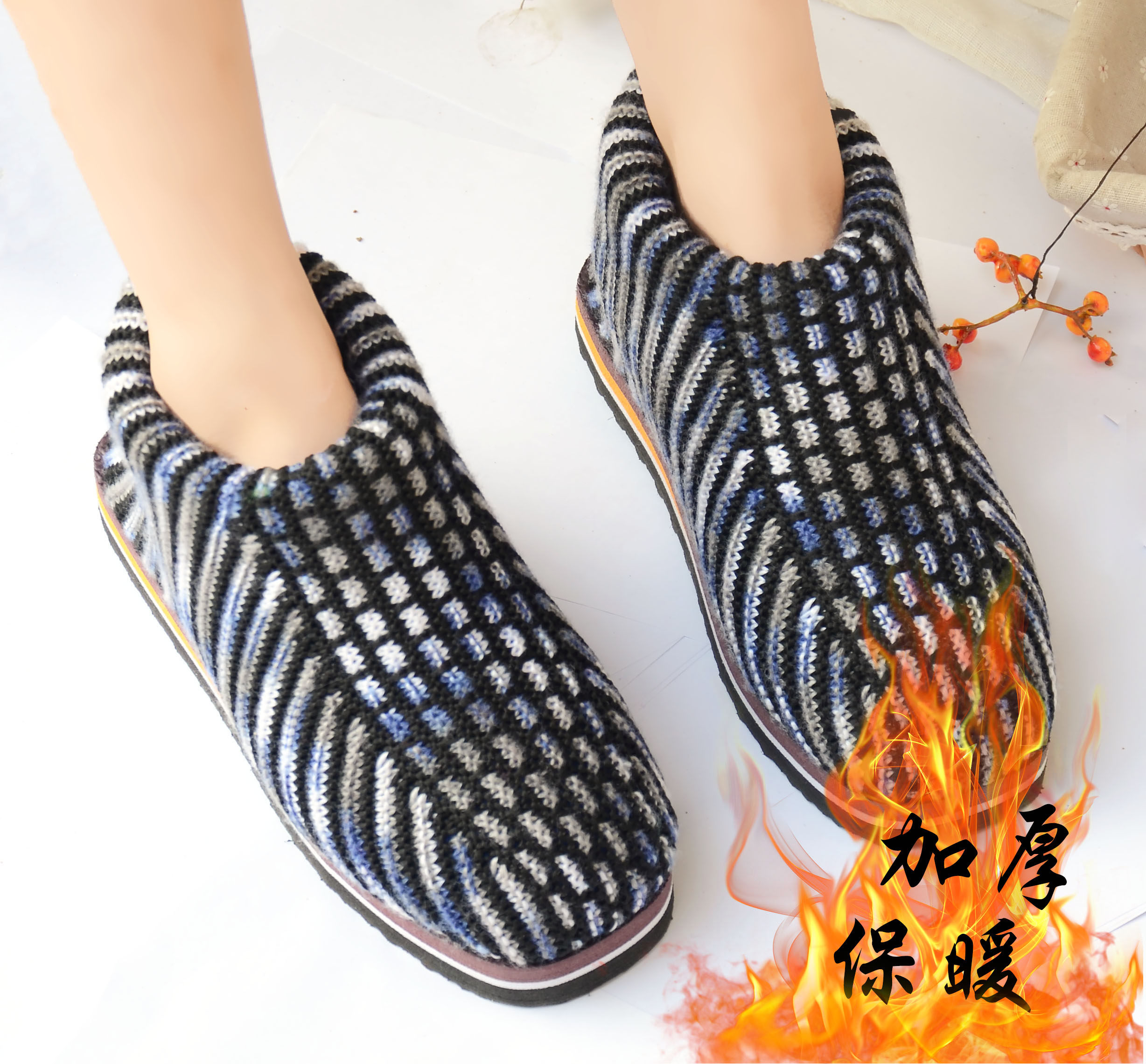纯手工编织毛线棉鞋成品男女款秋冬家居鞋老人婚嫁月子鞋防滑保暖,居家布艺,居家棉拖/棉鞋,淘宝优惠券,粉丝福利购,淘宝优惠卷