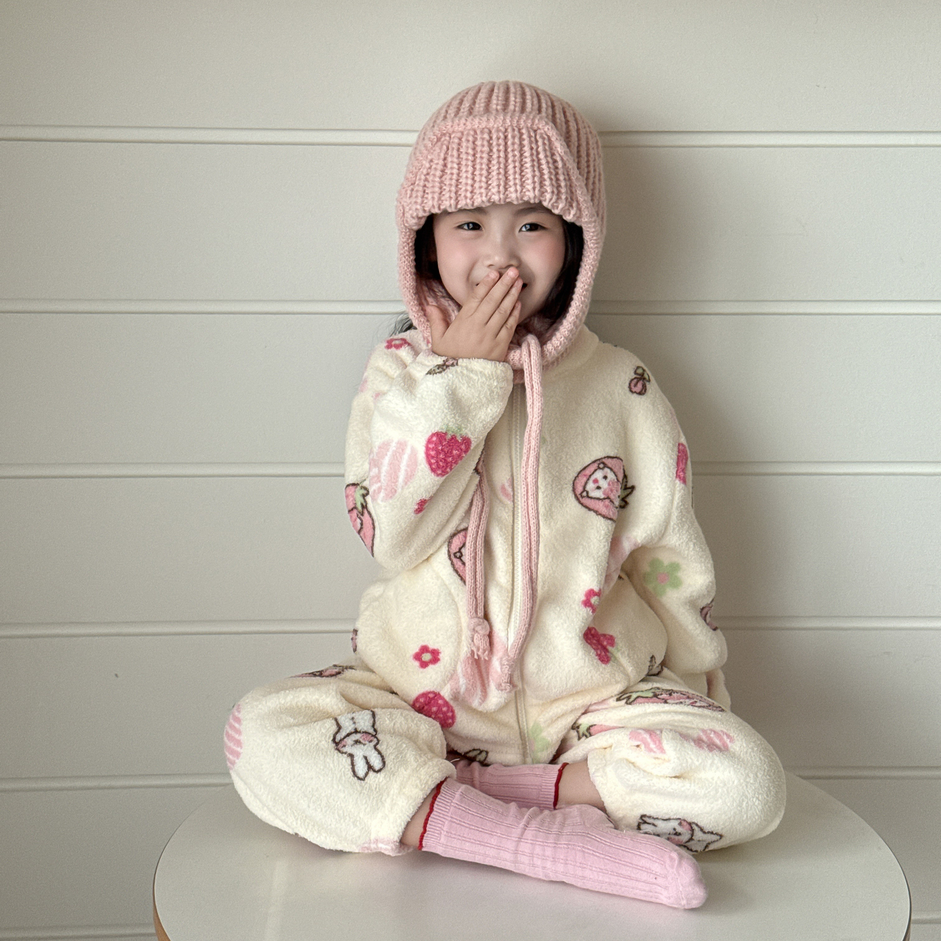 亲子装儿童睡衣秋冬加厚保暖a类家居服套装韩国女孩宝宝加绒衣服