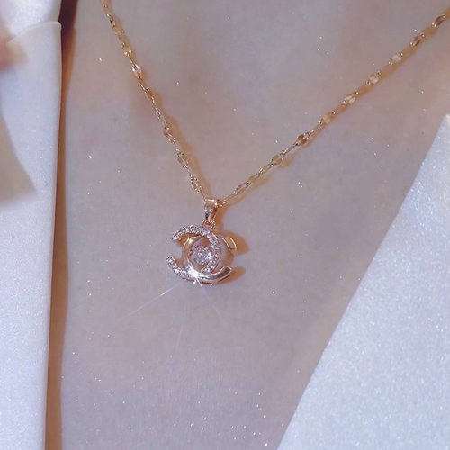 轻奢小众小香风双c项链