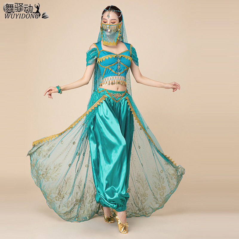 印度舞蹈服万圣节茉莉公主阿拉丁女演出服肚皮舞敦煌舞蹈异域风情