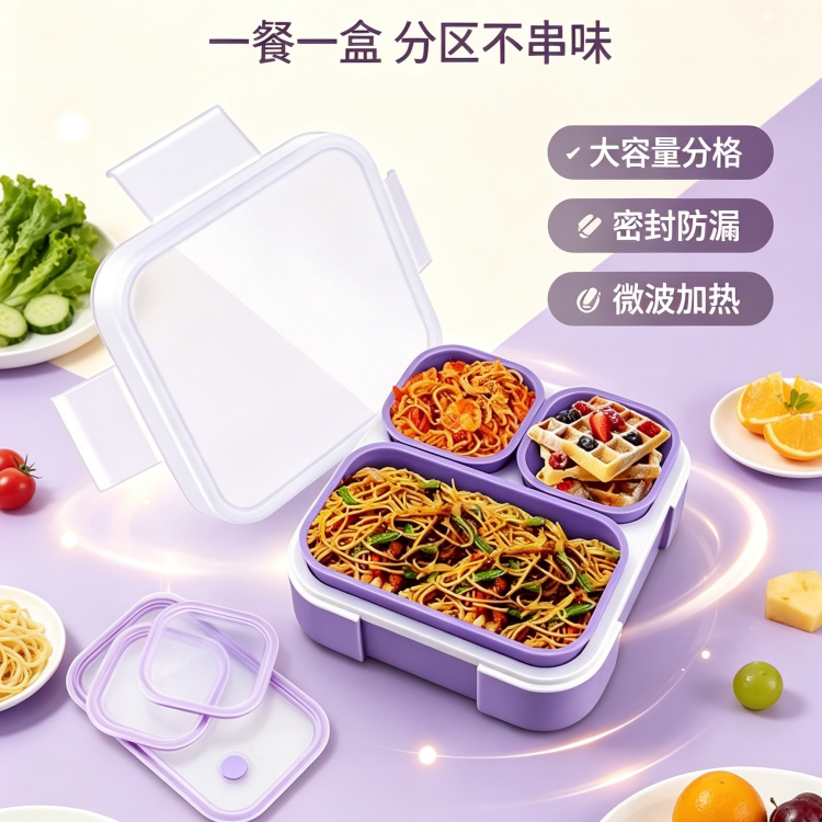 学生日式多格密封便当盒可微波