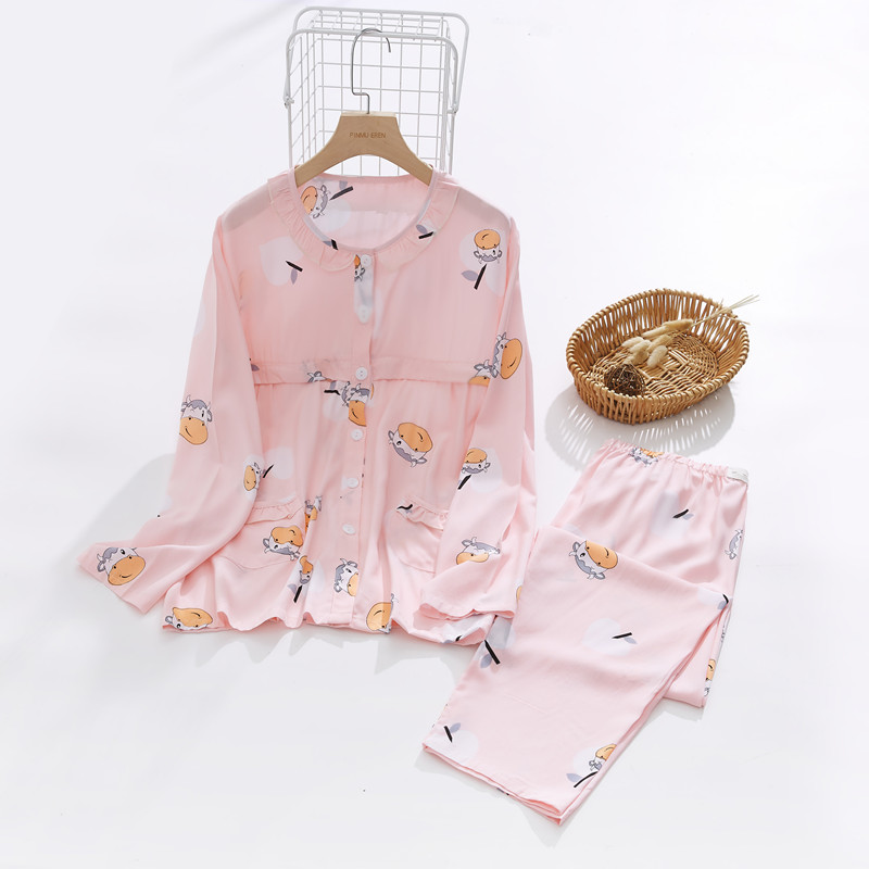 夏季长袖产后薄款哺乳喂奶月子服
