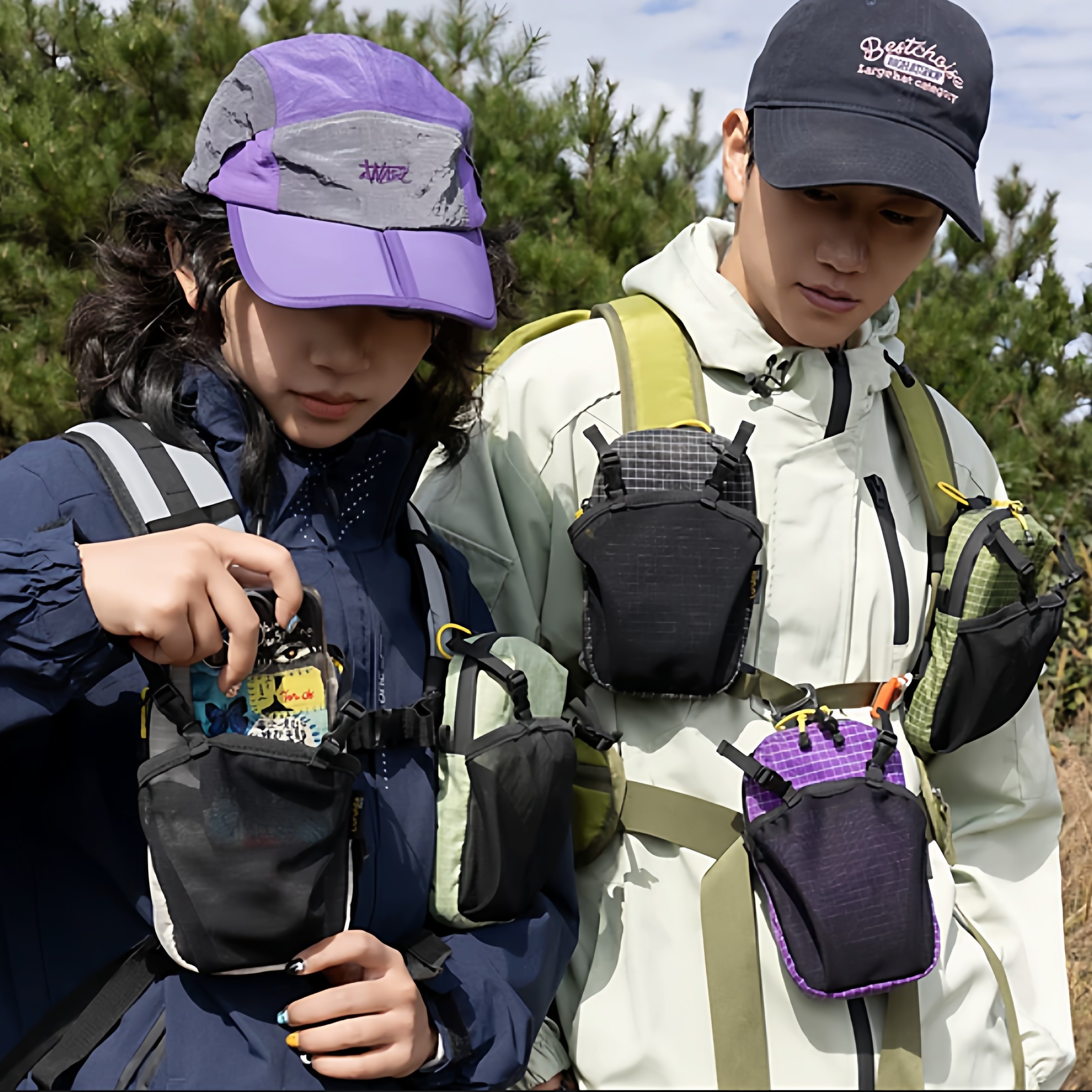 户外肩带挂包手机包登山徒步拓展袋水壶收纳包超轻背包附件包挎包