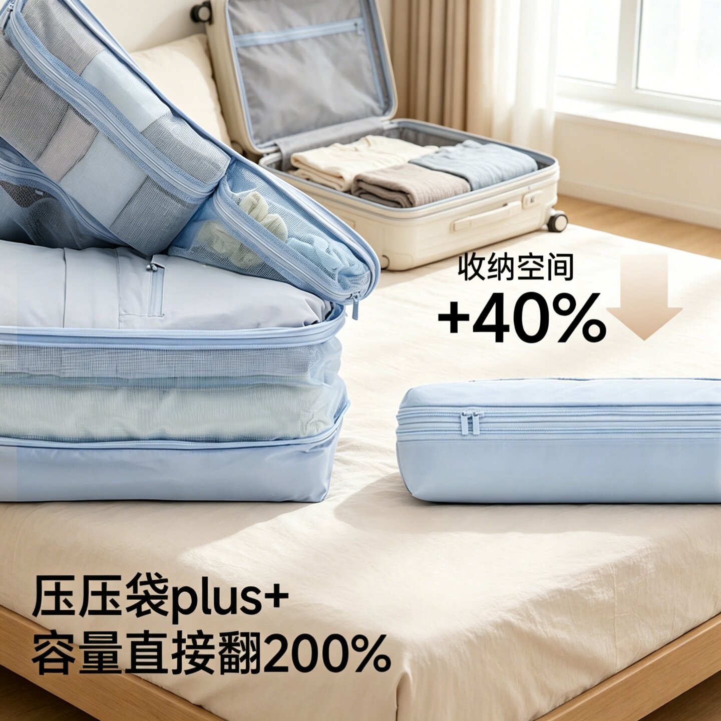 升级款压压袋plus衣物收纳包毛衣羽绒服整理袋出差旅行衣服分装袋