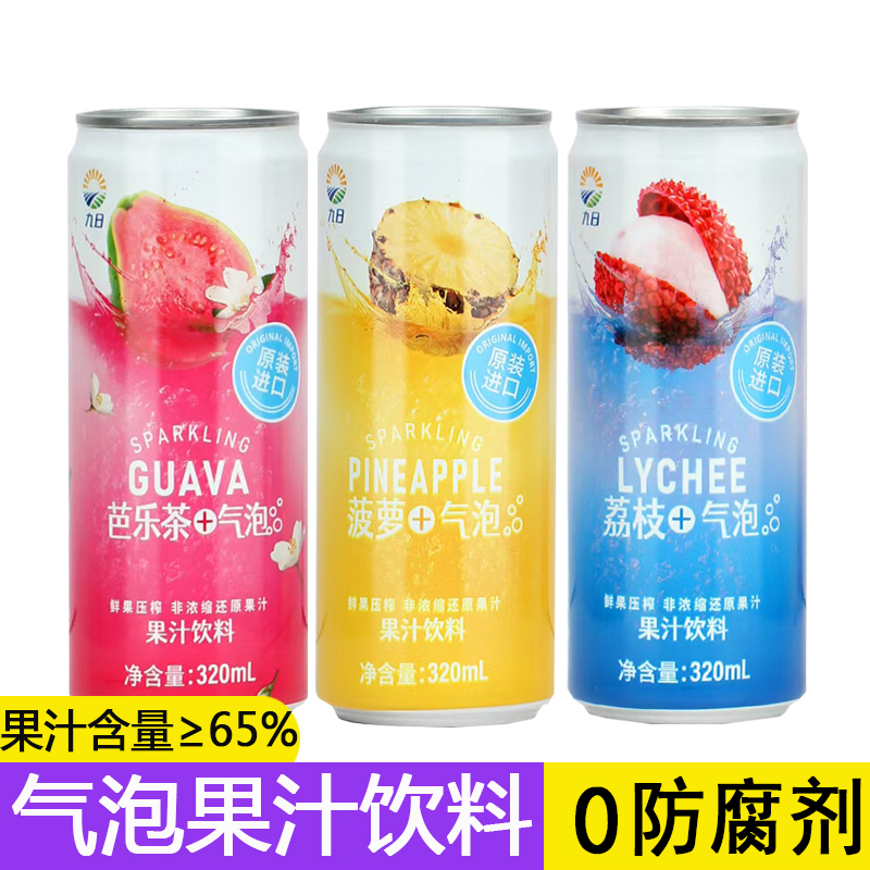 菠萝气泡果汁饮料荔枝味气泡水